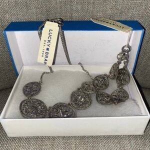 BNWT Lucky Brand Silver Necklace and Bracelet Set